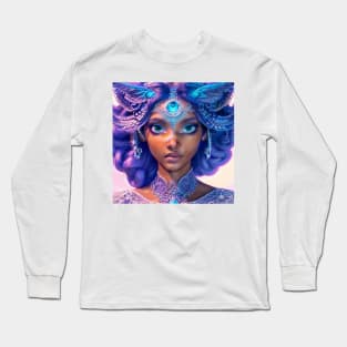 Portrait of Owl Goddess Long Sleeve T-Shirt